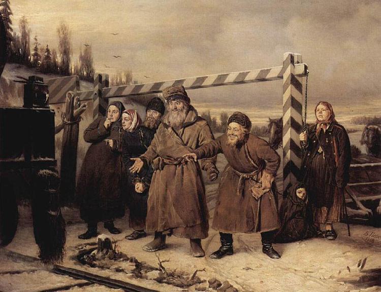 Vasily Perov An der Eisenbahn Norge oil painting art